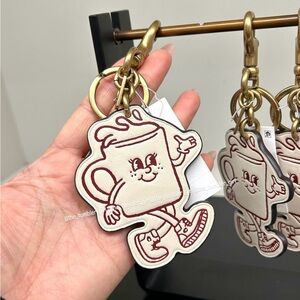 The Coach Coffee Shop Lil Miss Jo Keychain Charm NWT